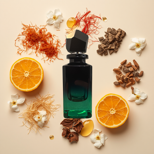 Elite Extrait de Parfum - Bergamot, Saffron, Jasmine fragrance with ingredients